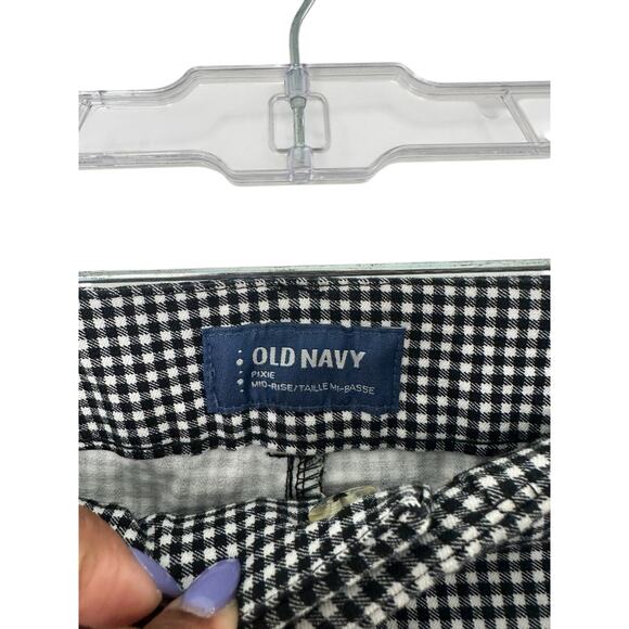 Old Navy Plus Black White Gingham Office Career Work Pixie Ankle Pants Size 16 - Picture 2 of 11